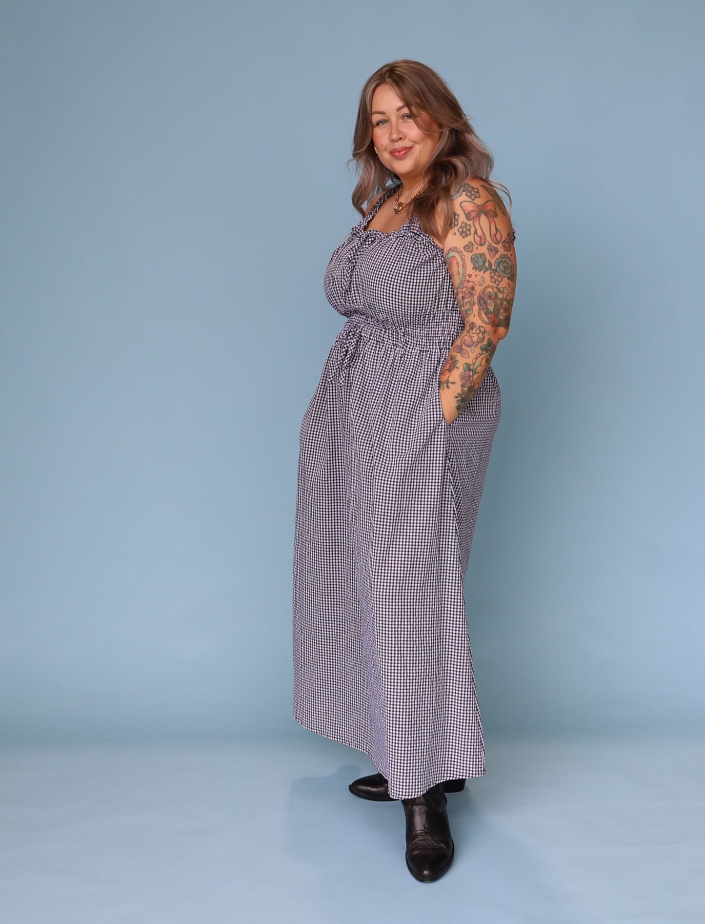 Trinity Dress - Micro Gingham