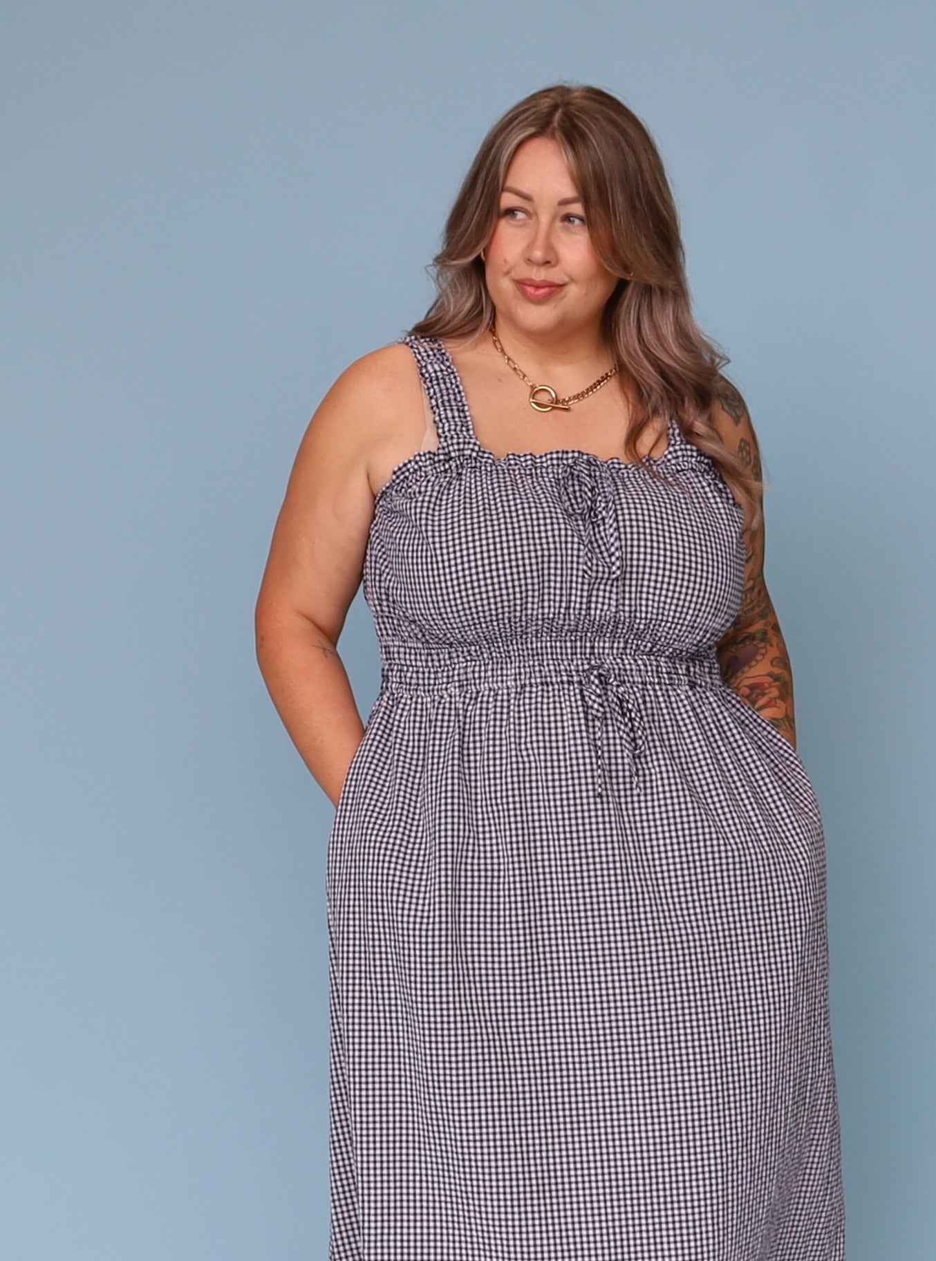 Trinity Dress - Micro Gingham