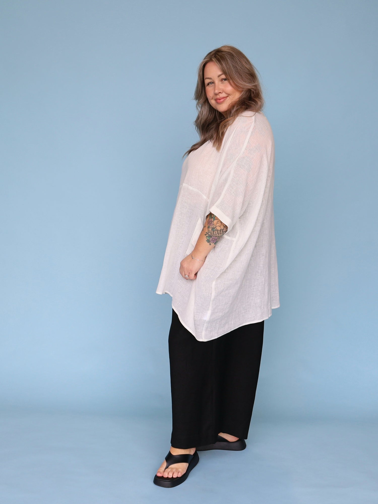 Oversized Box Top - White - Isla-Maree
