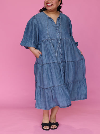 Laura Midi Dress - Chambray