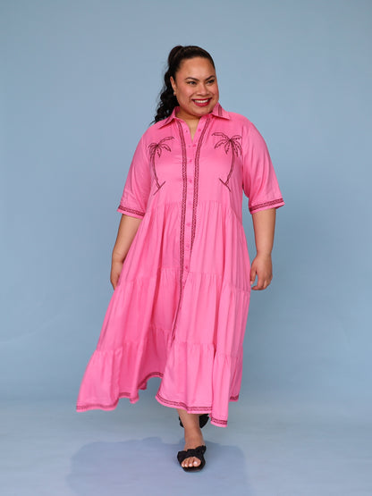 Jacquie Dress - Pink Palm