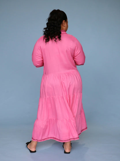 Jacquie Dress - Pink Palm