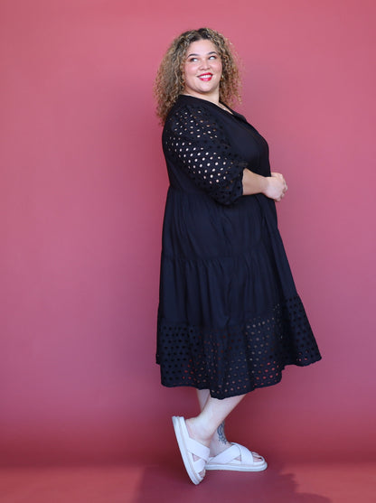 Laura Midi Dress - Black