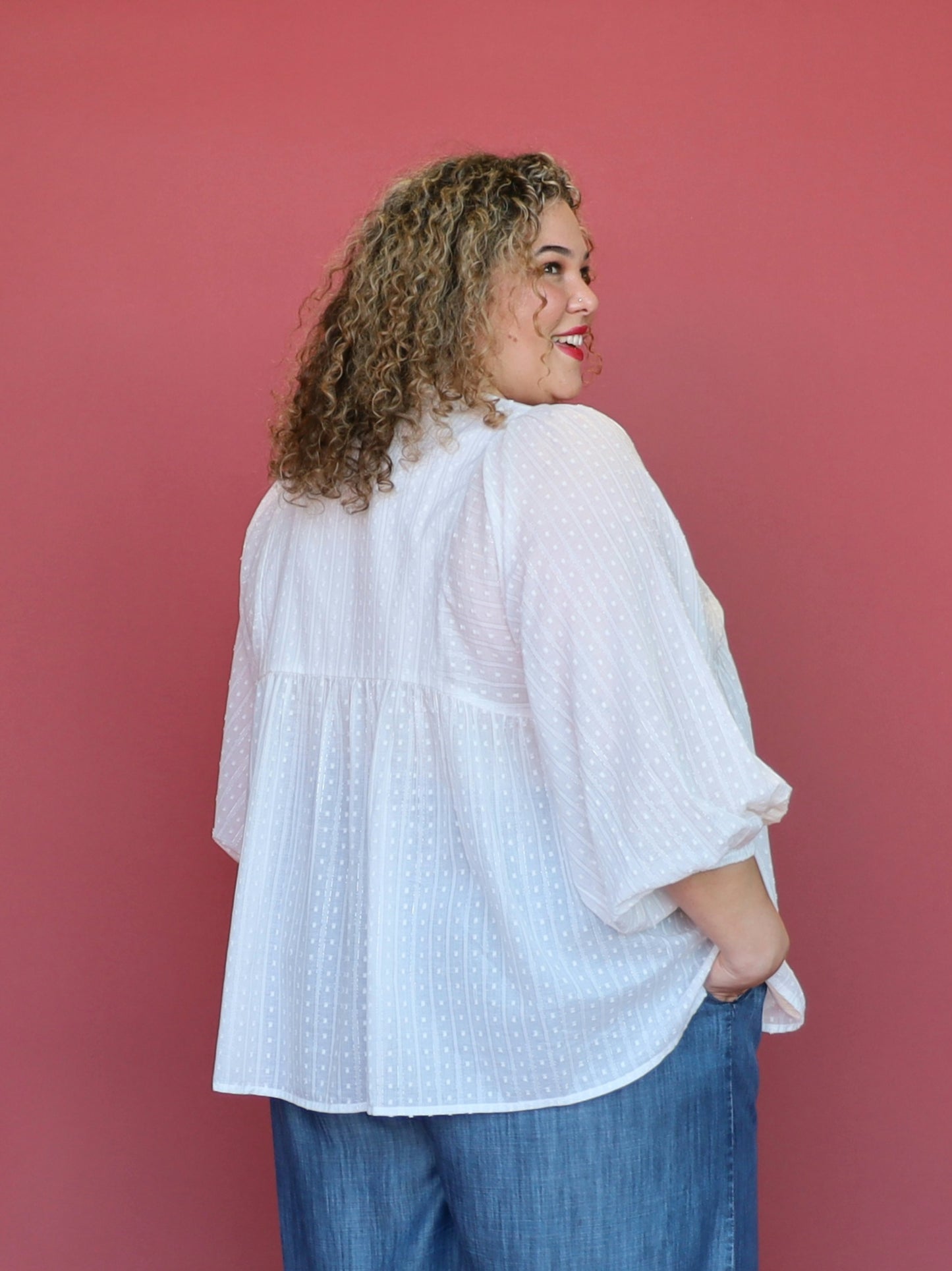 Matisse Blouse - Coconut Lurex