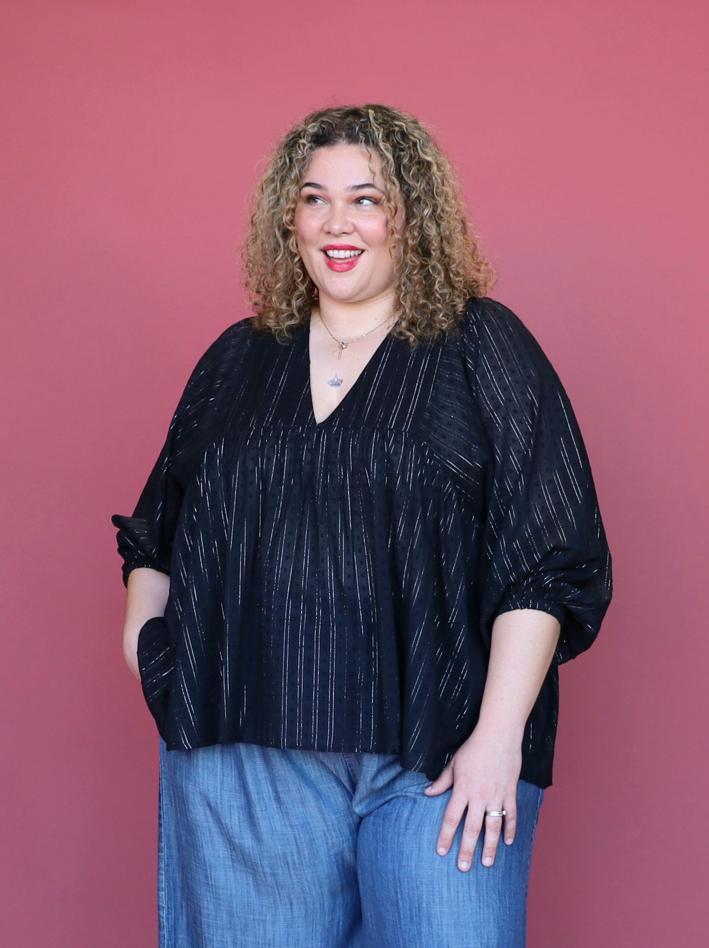 Matisse Blouse - Black Lurex