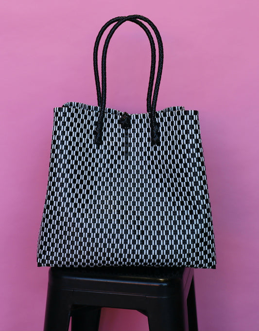 Grid Noir Tote