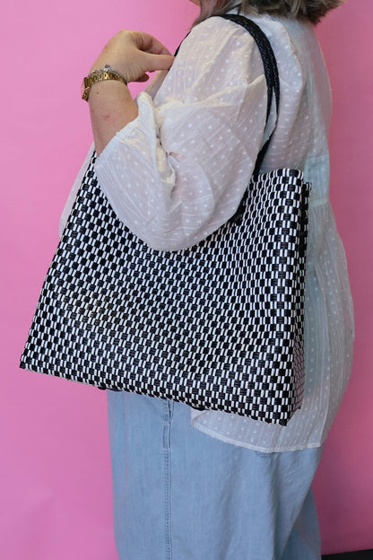 Grid Noir Tote