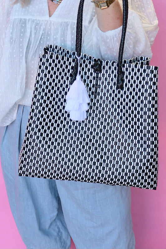 Grid Noir Tote