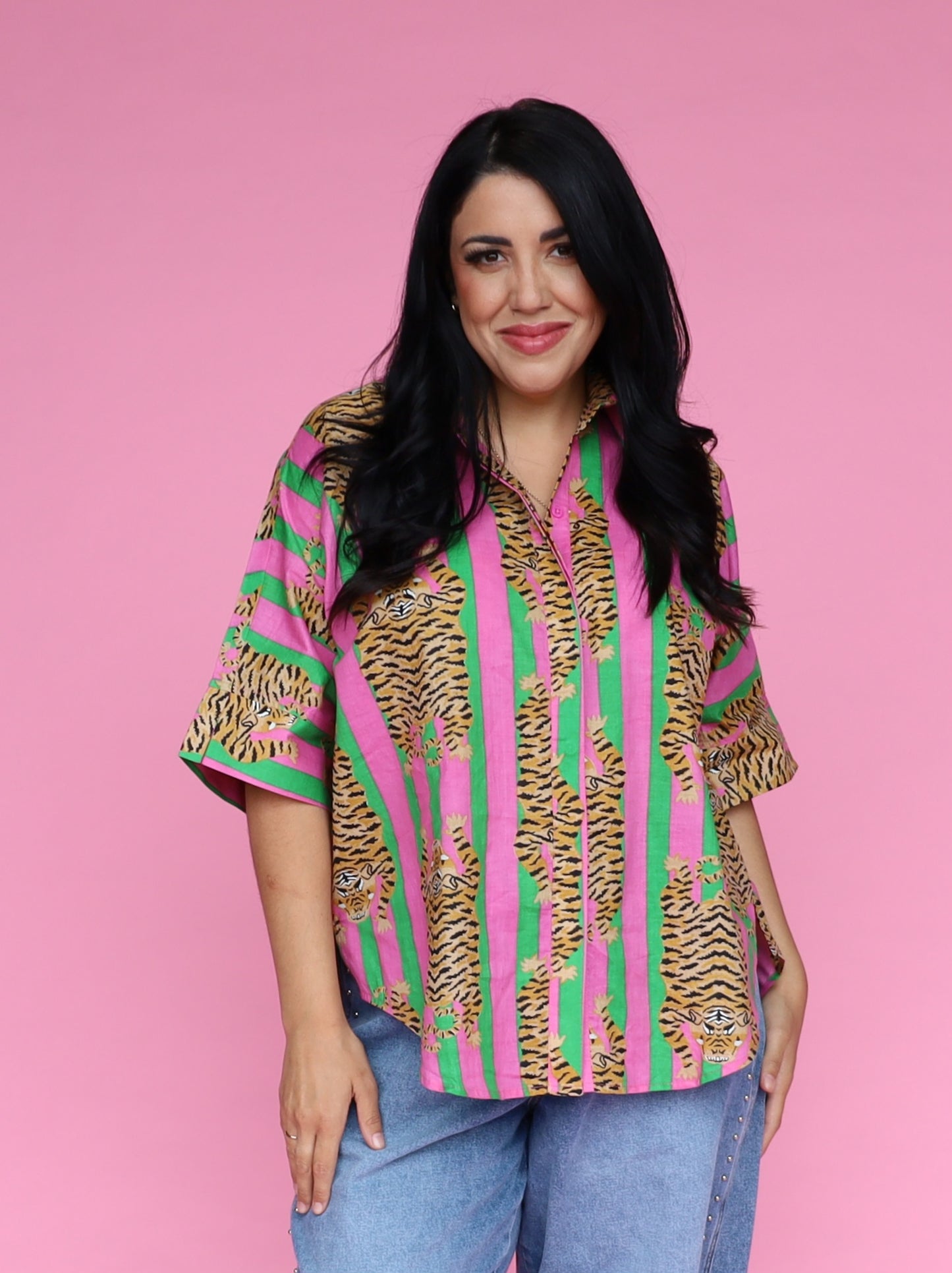 St Tropez Shirt - Sorbet Tibetan Tiger