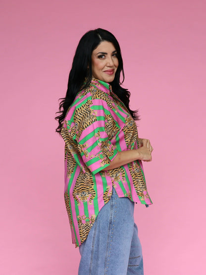 St Tropez Shirt - Sorbet Tibetan Tiger