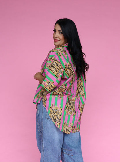 St Tropez Shirt - Sorbet Tibetan Tiger