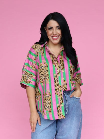 St Tropez Shirt - Sorbet Tibetan Tiger