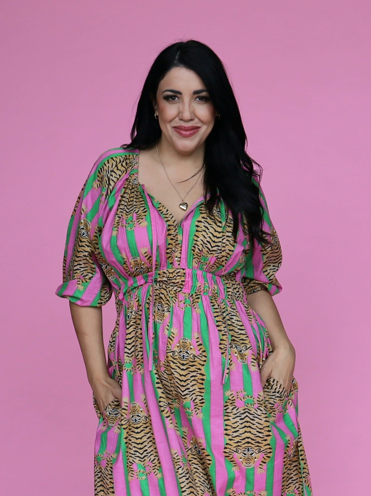 Peyton Dress - Sorbet Tibetan Tiger