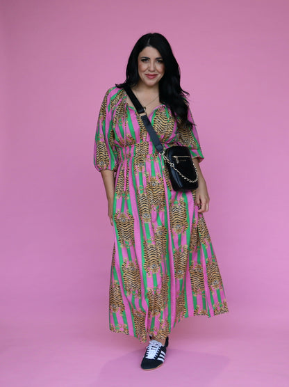 Peyton Dress - Sorbet Tibetan Tiger