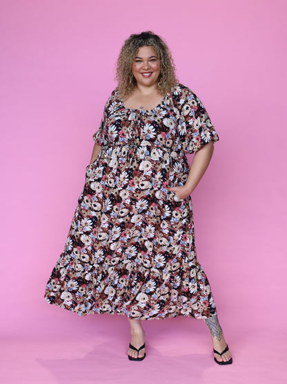 Aria Dress - Floral Latte