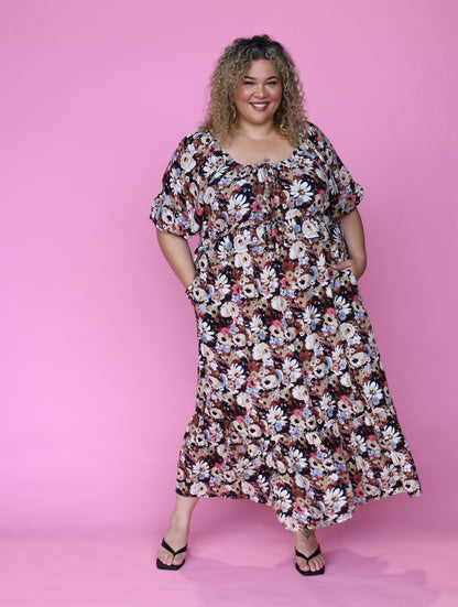 Aria Dress - Floral Latte