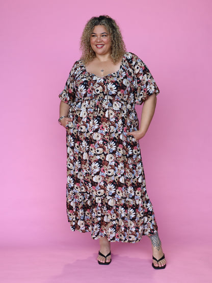 Aria Dress - Floral Latte