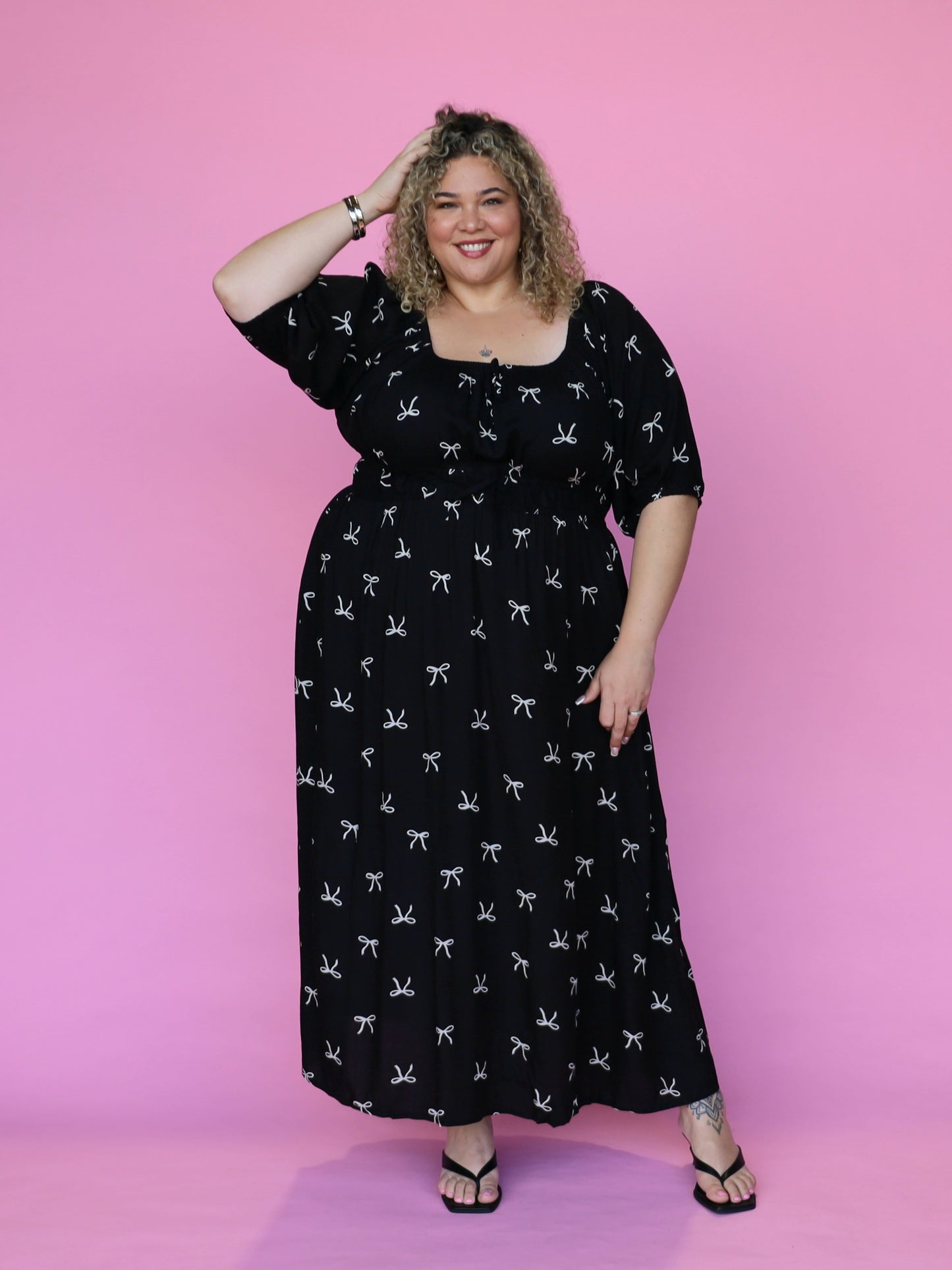 Tabitha Dress - Black Bow