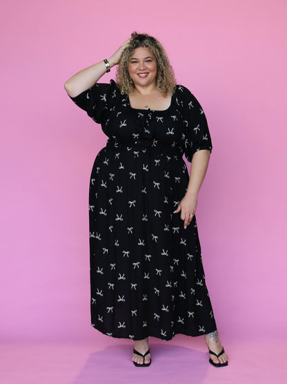Tabitha Dress - Black Bow