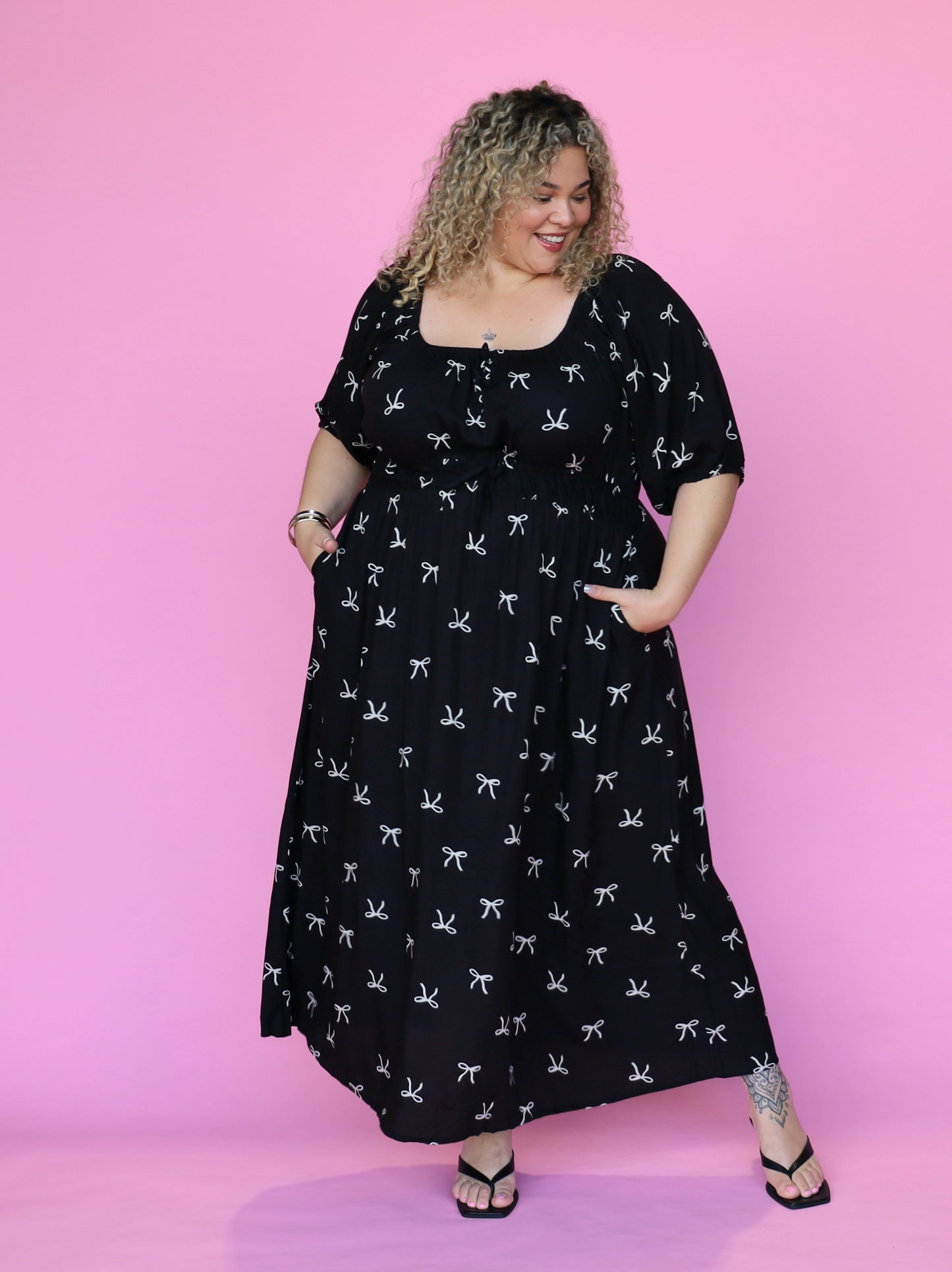 Tabitha Dress - Black Bow