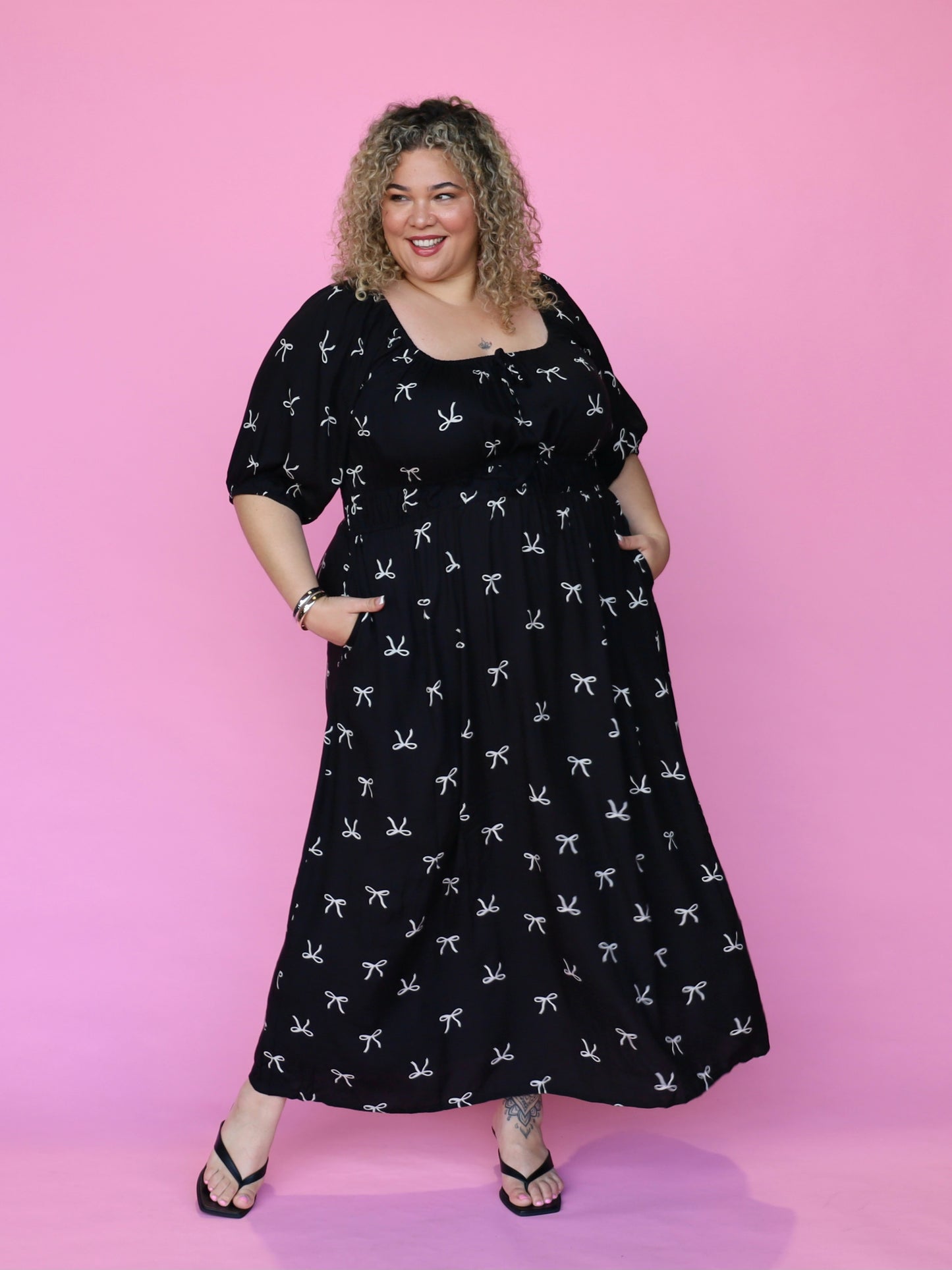 Tabitha Dress - Black Bow