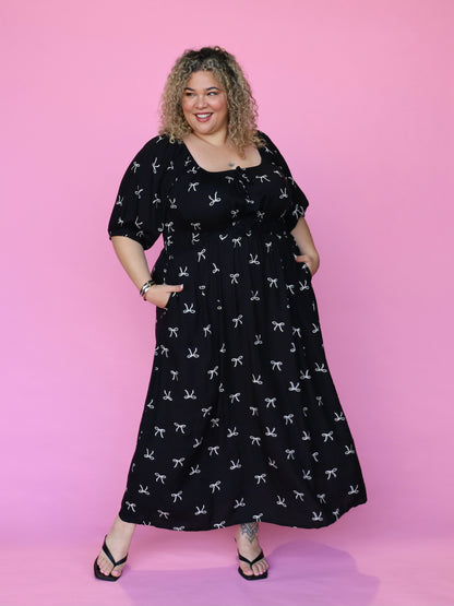 Tabitha Dress - Black Bow