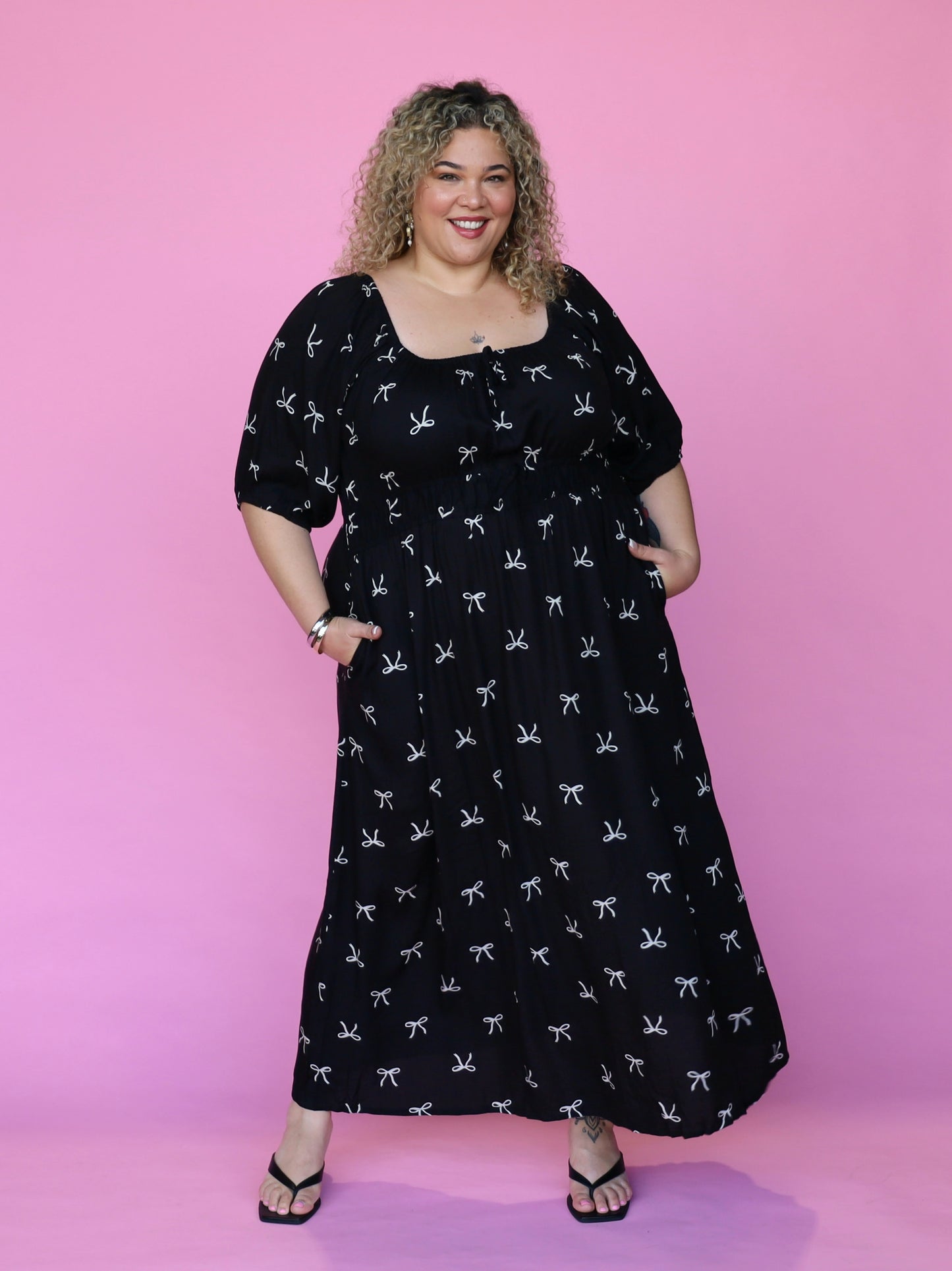 Tabitha Dress - Black Bow