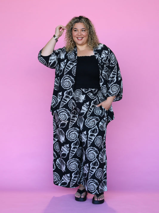 Resort Pant - Black Seashells