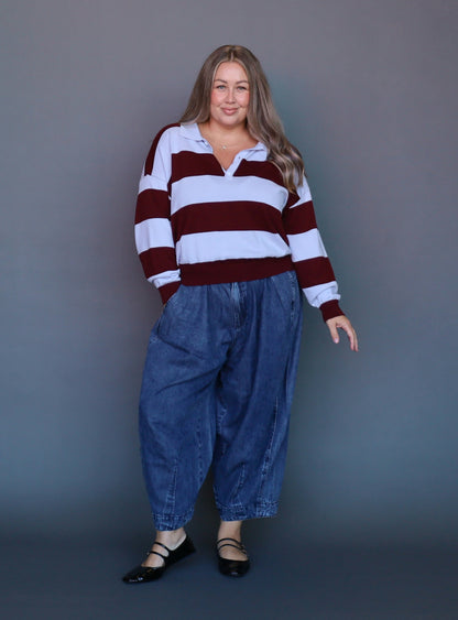 Lauren Knitted Polo - Sky - Isla-Maree