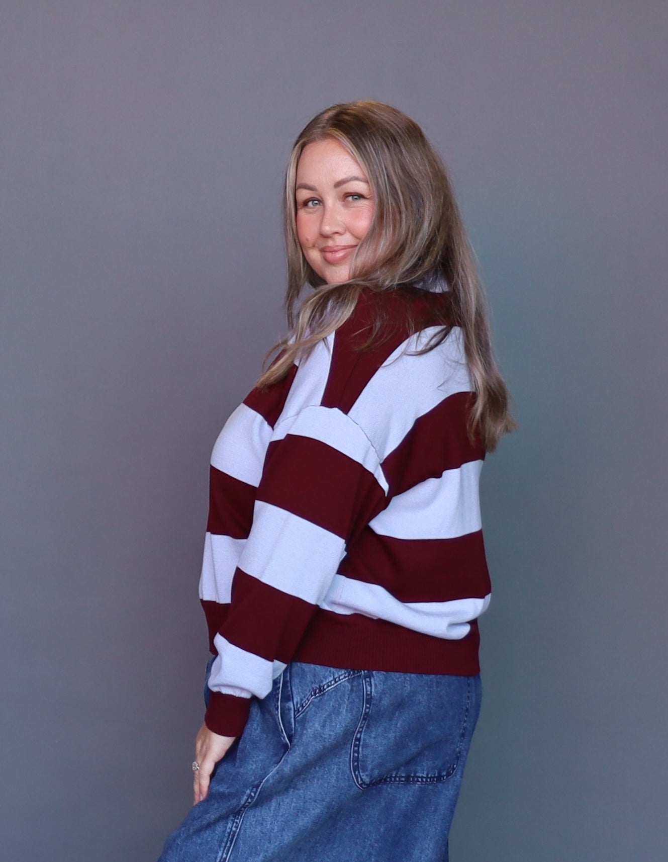Lauren Knitted Polo - Sky - Isla-Maree