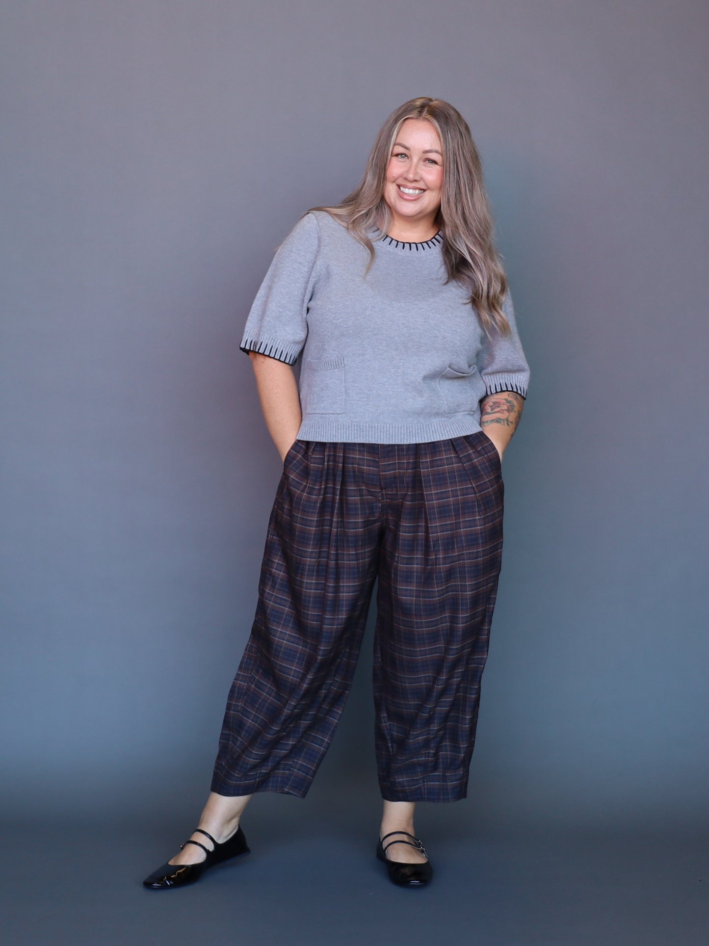 Polly Top - Grey Marle