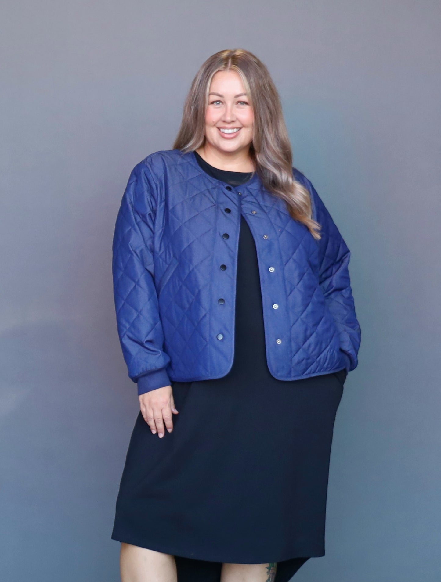 Quilted Jacket - Indigo - Isla-Maree