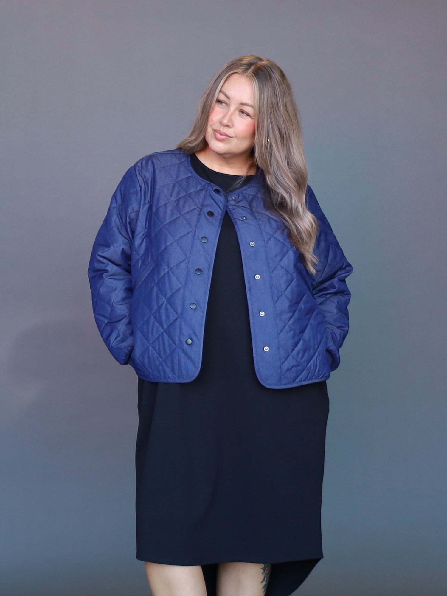 Quilted Jacket - Indigo - Isla-Maree