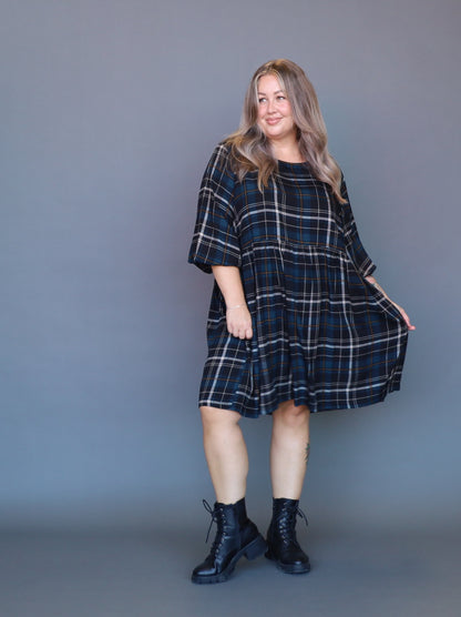 Willow Dress - Teal Tartan - Isla-Maree