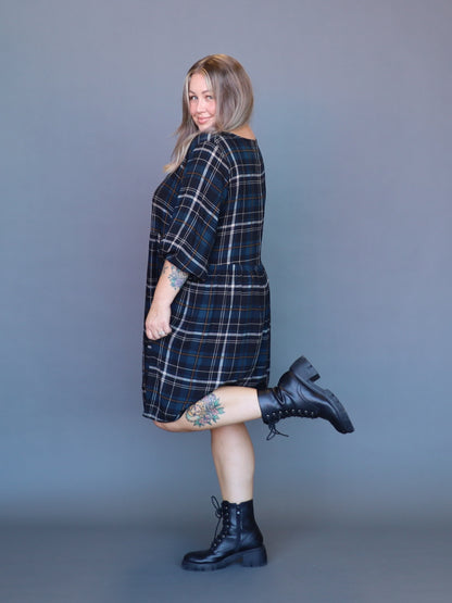 Willow Dress - Teal Tartan - Isla-Maree