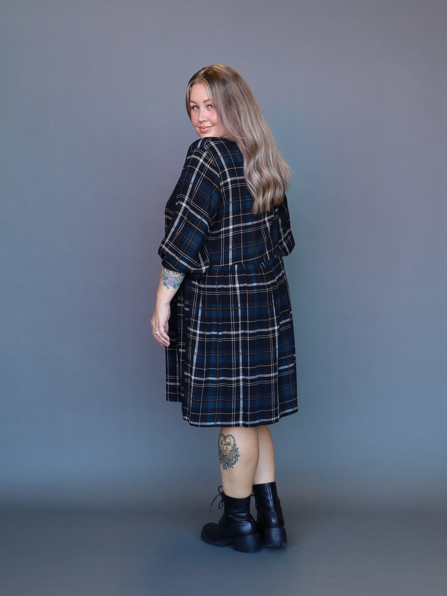 Willow Dress - Teal Tartan - Isla-Maree