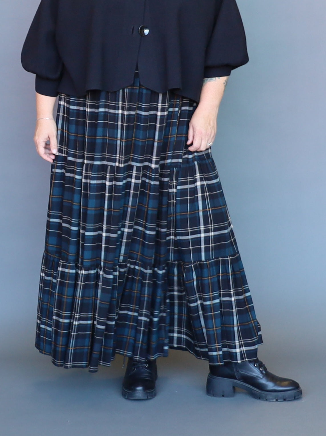 Ava Skirt - Teal Tartan - Isla-Maree