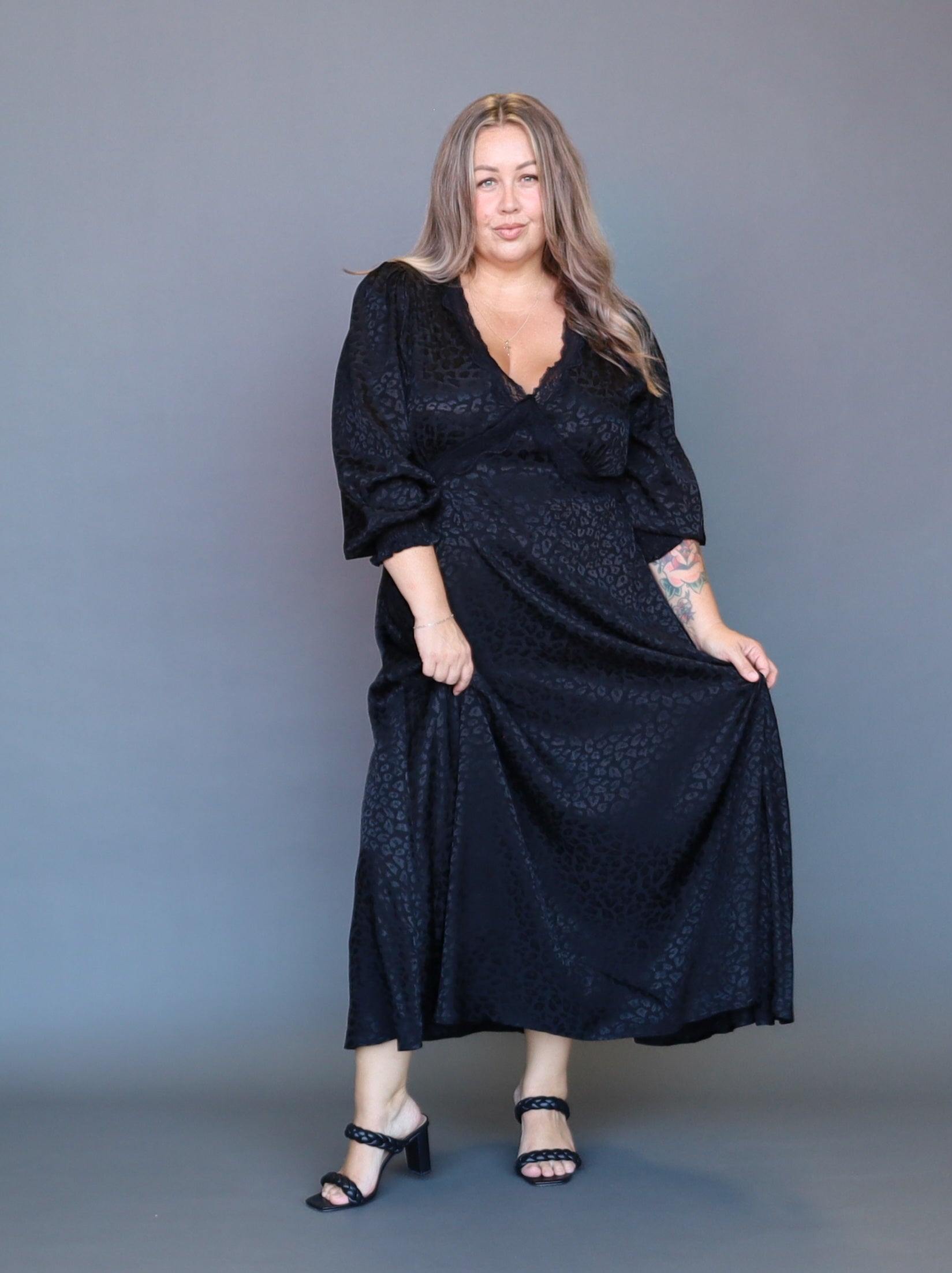 Carly Dress - Black Leppy - Isla-Maree