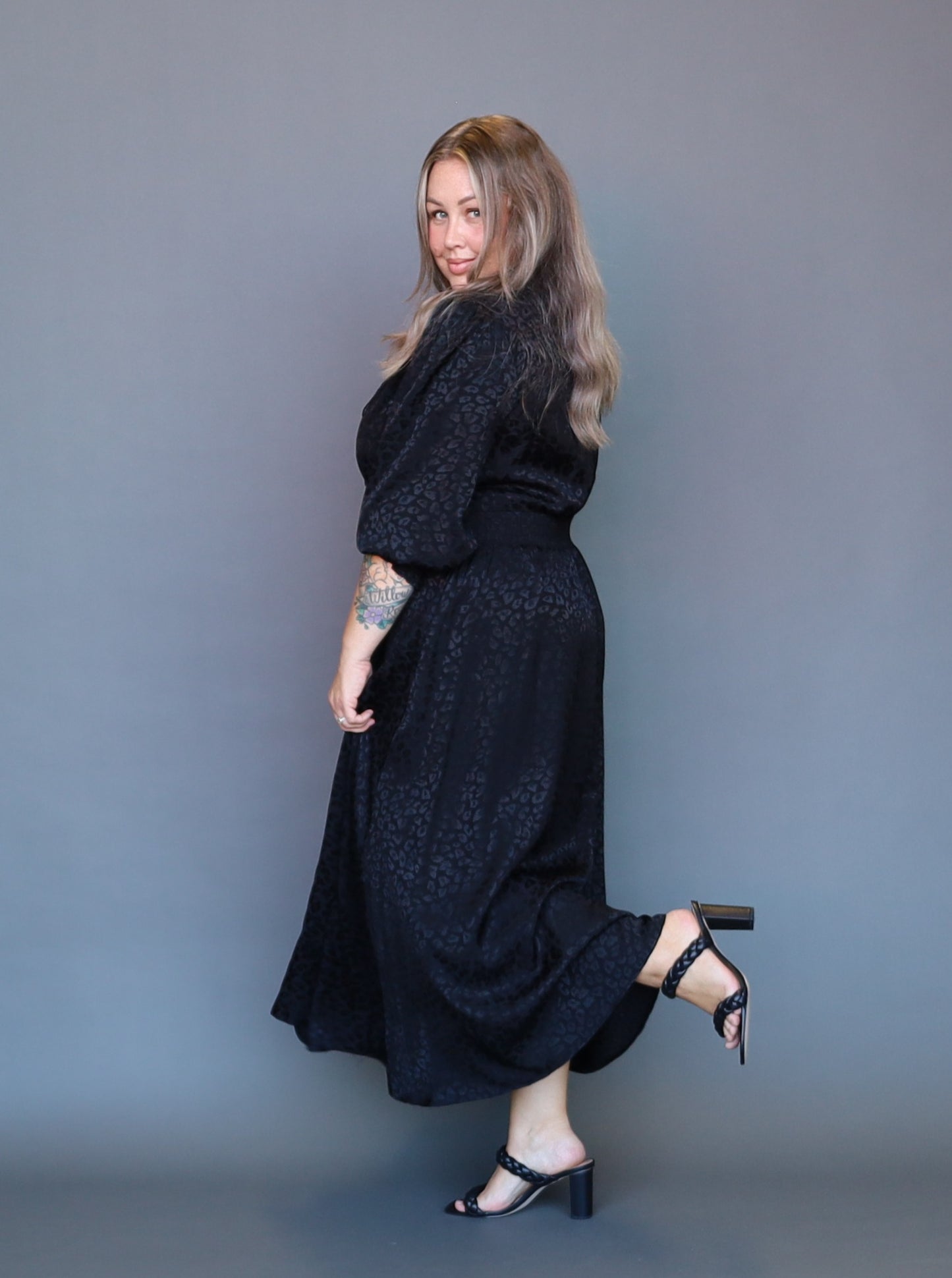 Carly Dress - Black Leppy - Isla-Maree