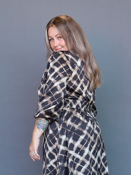 Carly Dress - Latte Checks - Isla-Maree