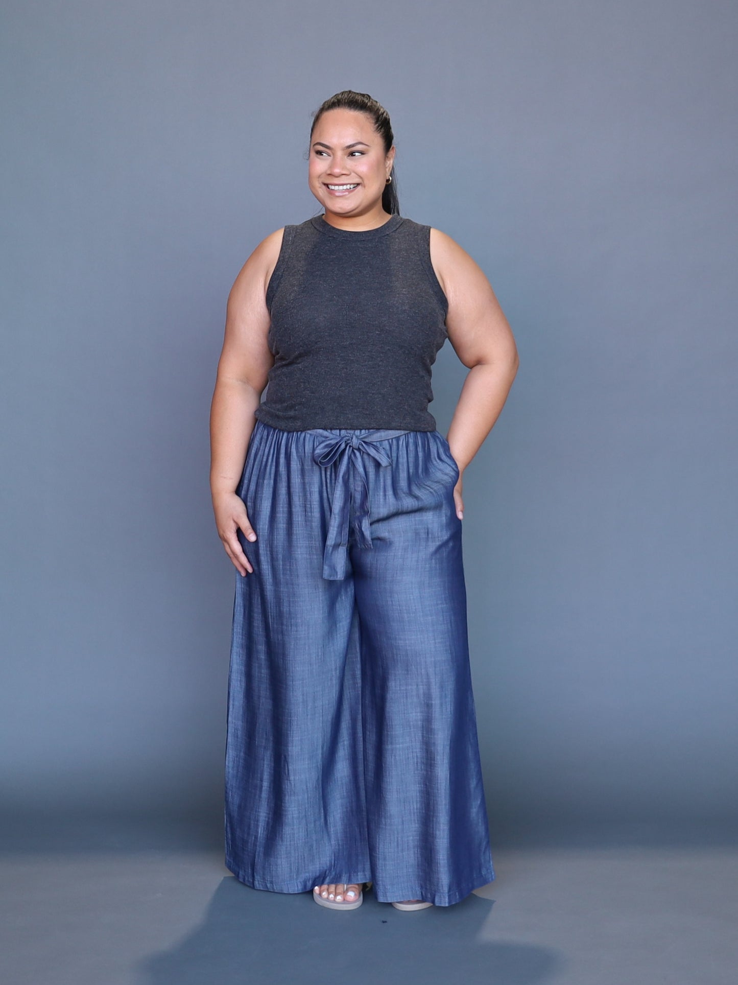 Frankie Pant - Dark Chambray