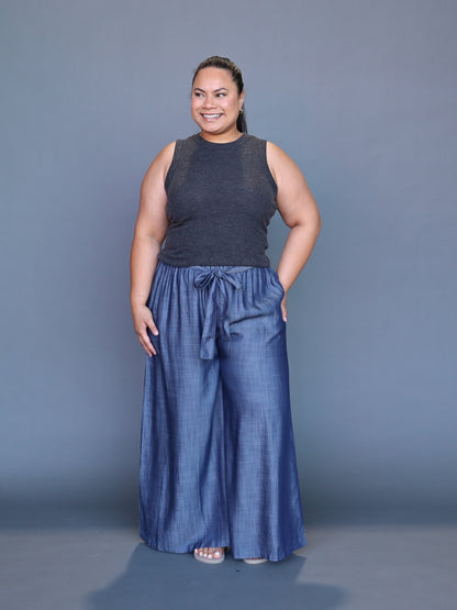 Frankie Pant - Dark Chambray