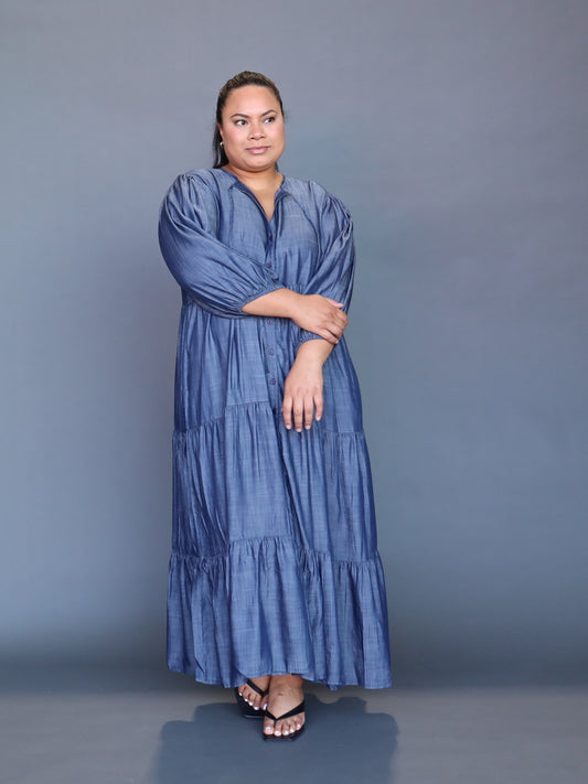 Laura Maxi Dress - Dark Chambray