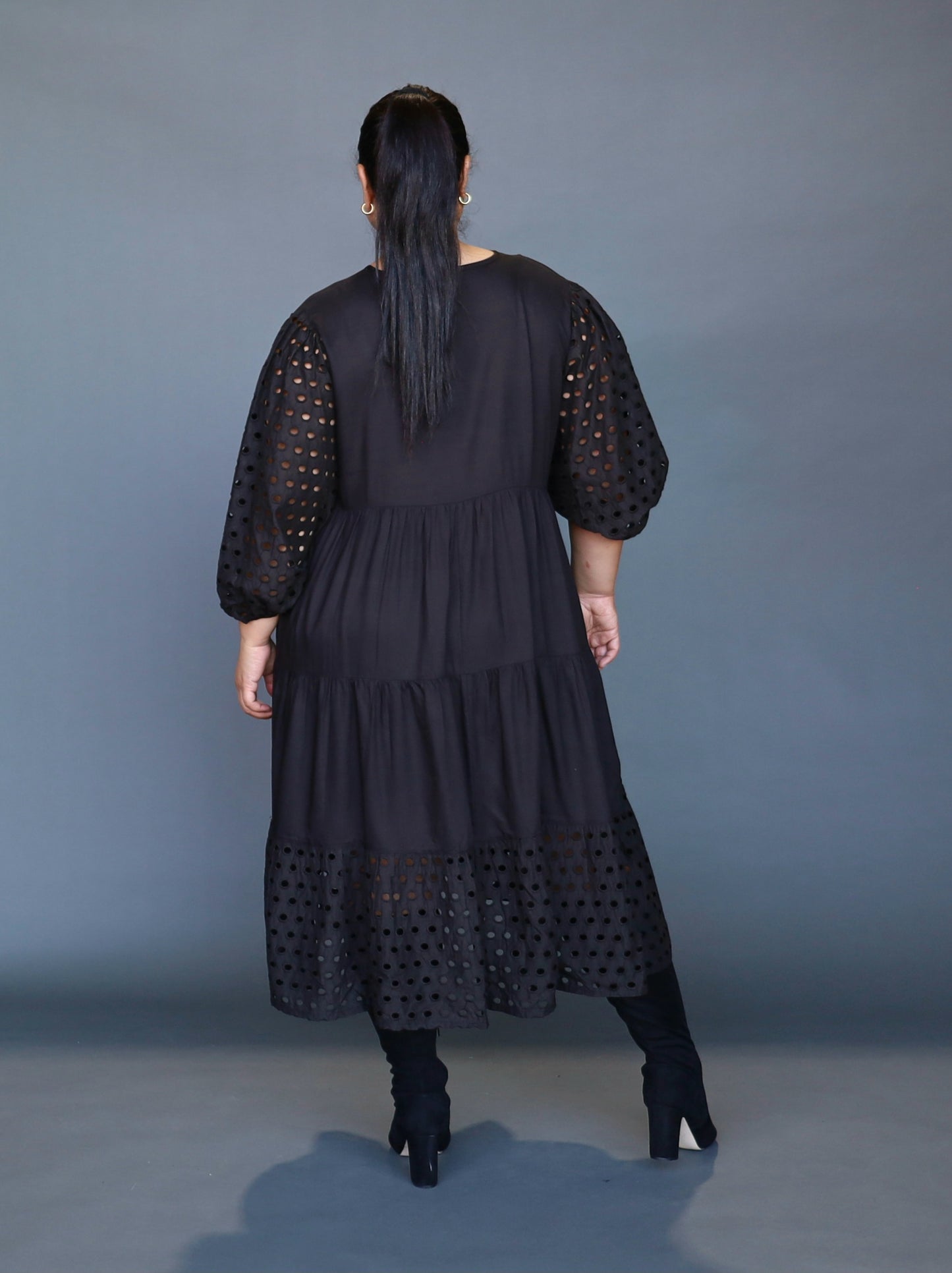 Laura Midi Dress - Black - Isla-Maree