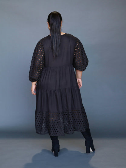 Laura Midi Dress - Black - Isla-Maree