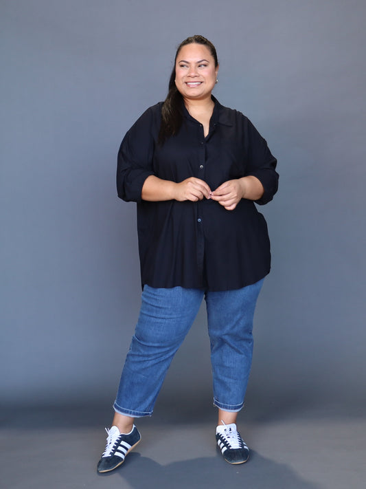 Boyfriend Shirt - Black' - Isla-Maree