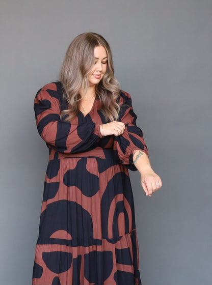 Nova Dress - Chocolate Geo - Isla-Maree