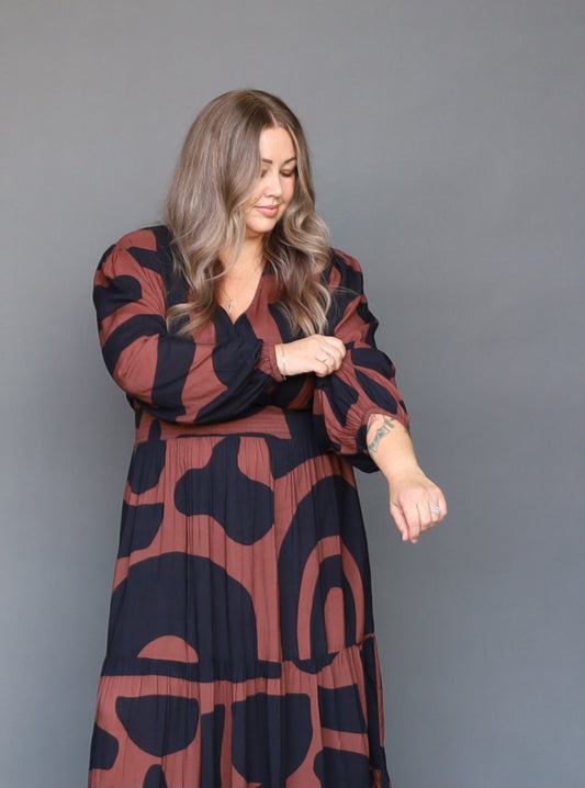 Nova Dress - Chocolate Geo - Isla-Maree