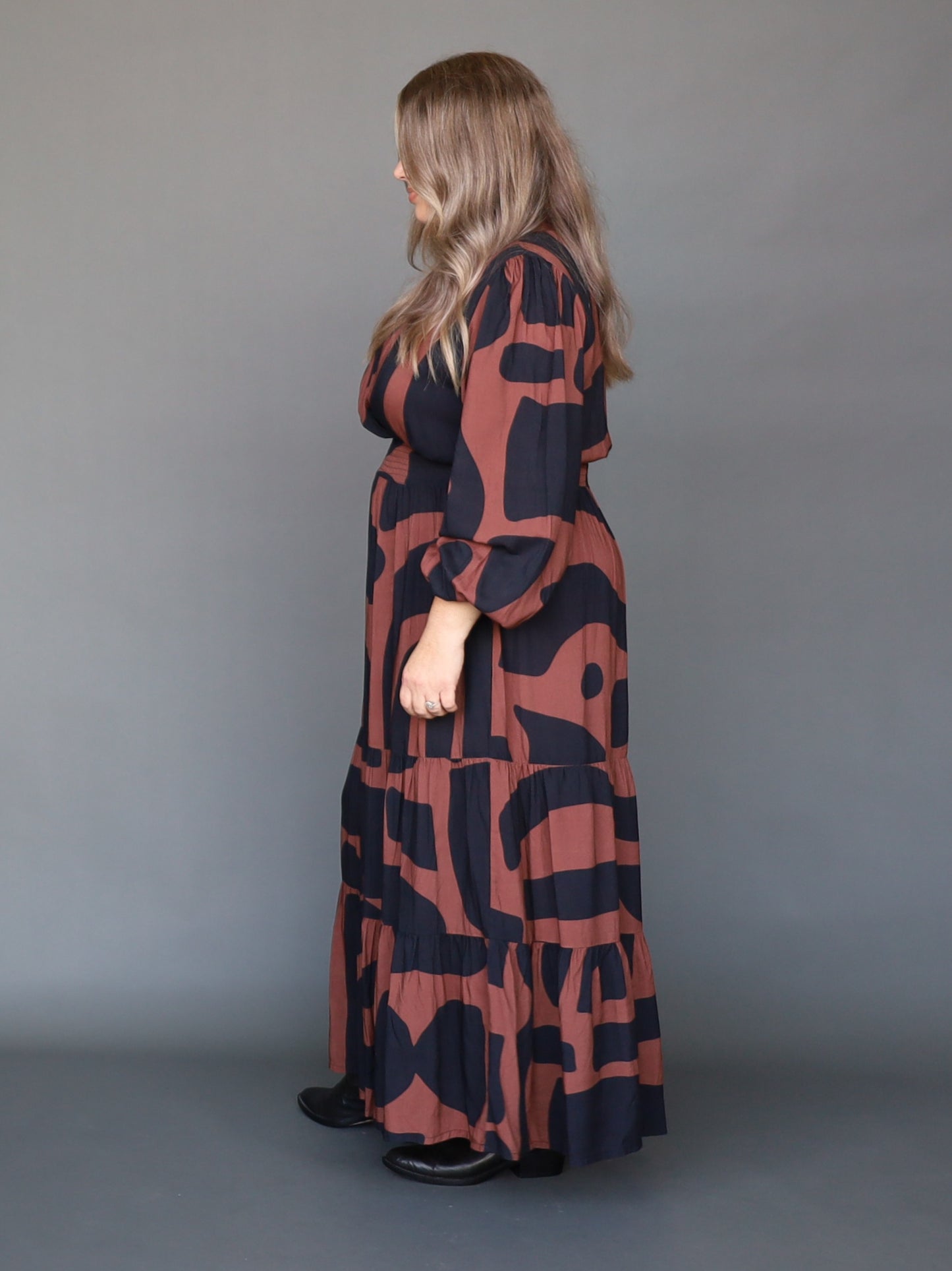 Nova Dress - Chocolate Geo - Isla-Maree