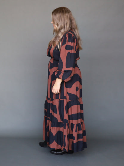 Nova Dress - Chocolate Geo - Isla-Maree
